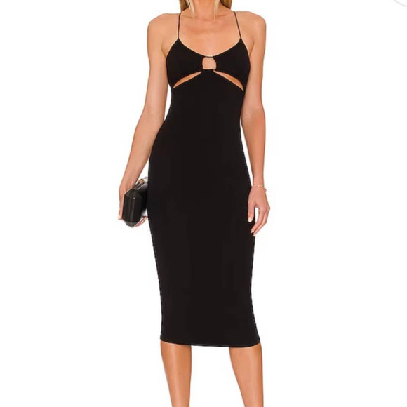 Good American Cutout Keyhole Midi Dress Size 4 XL White Knit Bodycon - Picture 12 of 15